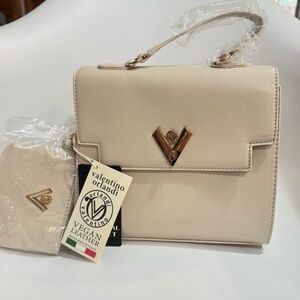 Valentino Orlandi Taupe/Gold Vegan Leather Women's Bag! Absolutely Stunning!